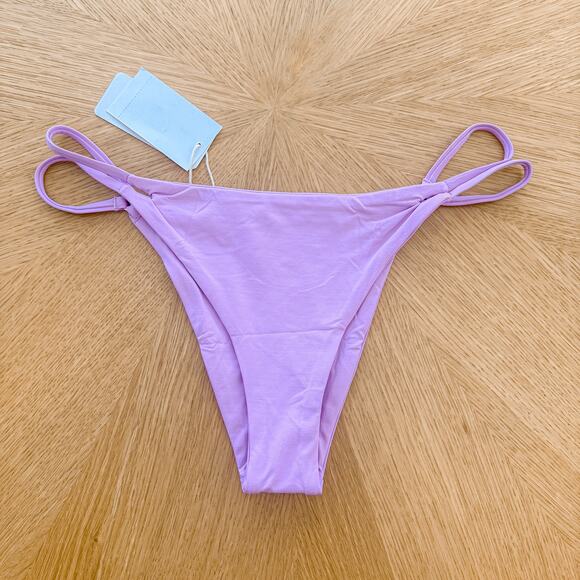 L Space Bikini Bottom Medium Jewel Purple Wilder‎ Double Strap Summer Beach Swim - Picture 3 of 7
